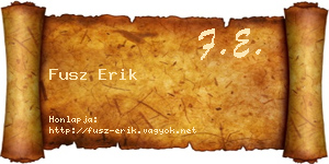 Fusz Erik névjegykártya